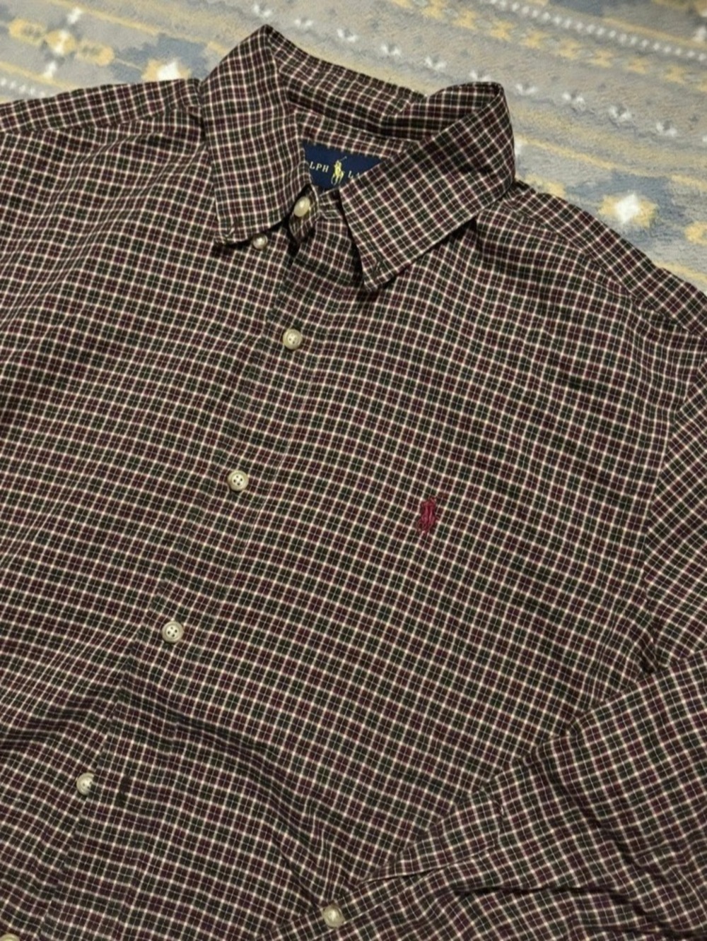 Ralph Lauren Classic Fit Plaid Button Down in Brown & Red Size Medium - Picture 4 of 7
